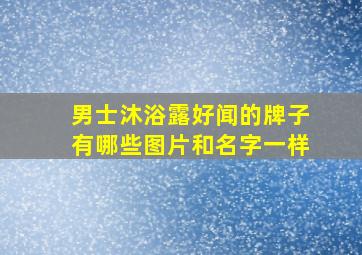 男士沐浴露好闻的牌子有哪些图片和名字一样