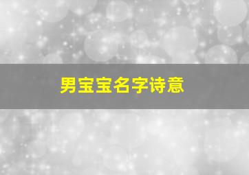 男宝宝名字诗意