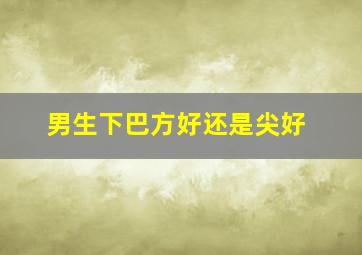 男生下巴方好还是尖好