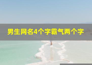 男生网名4个字霸气两个字