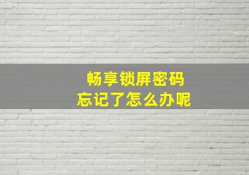 畅享锁屏密码忘记了怎么办呢