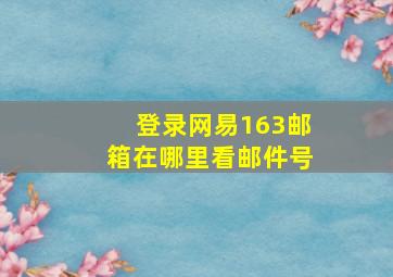 登录网易163邮箱在哪里看邮件号