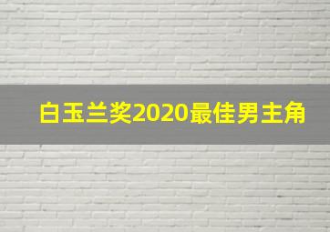 白玉兰奖2020最佳男主角