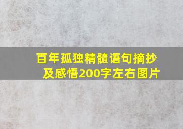 百年孤独精髓语句摘抄及感悟200字左右图片