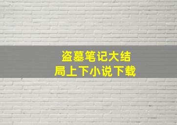 盗墓笔记大结局上下小说下载