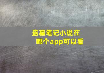 盗墓笔记小说在哪个app可以看