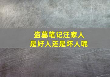 盗墓笔记汪家人是好人还是坏人呢