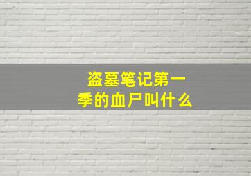 盗墓笔记第一季的血尸叫什么