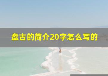 盘古的简介20字怎么写的