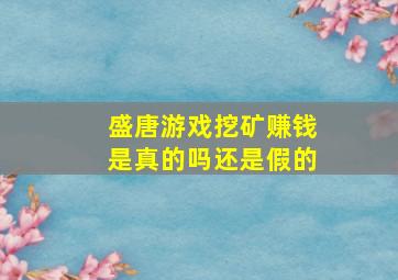 盛唐游戏挖矿赚钱是真的吗还是假的