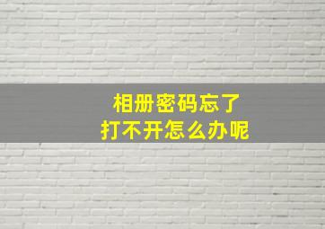 相册密码忘了打不开怎么办呢