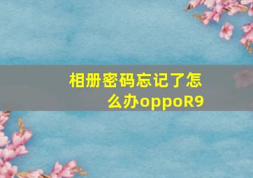 相册密码忘记了怎么办oppoR9