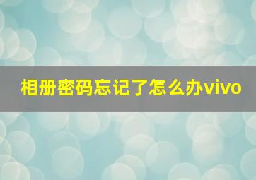 相册密码忘记了怎么办vivo