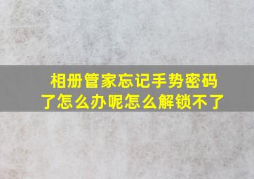 相册管家忘记手势密码了怎么办呢怎么解锁不了