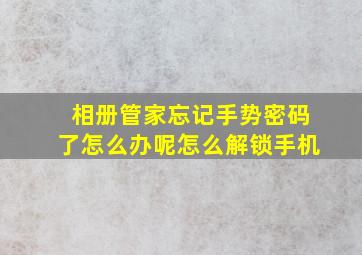 相册管家忘记手势密码了怎么办呢怎么解锁手机