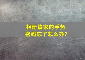 相册管家的手势密码忘了怎么办?