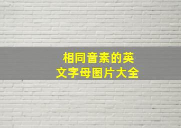 相同音素的英文字母图片大全