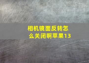 相机镜面反转怎么关闭啊苹果13