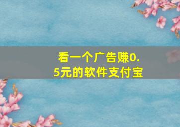 看一个广告赚0.5元的软件支付宝