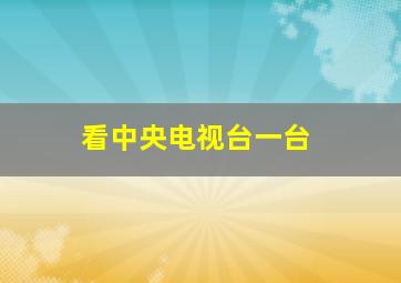 看中央电视台一台