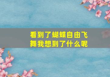 看到了蝴蝶自由飞舞我想到了什么呢