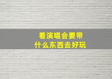 看演唱会要带什么东西去好玩