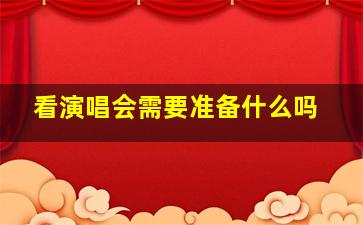 看演唱会需要准备什么吗