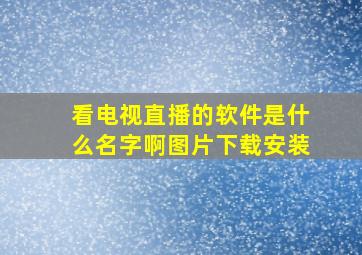 看电视直播的软件是什么名字啊图片下载安装