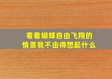 看着蝴蝶自由飞翔的情景我不由得想起什么