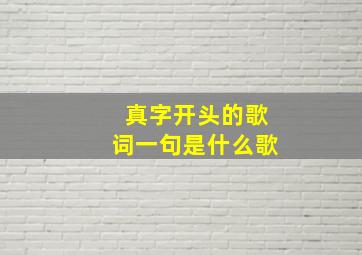 真字开头的歌词一句是什么歌