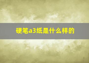 硬笔a3纸是什么样的