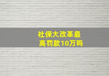 社保大改革最高罚款10万吗