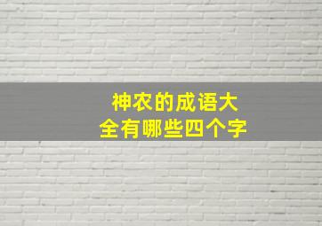 神农的成语大全有哪些四个字