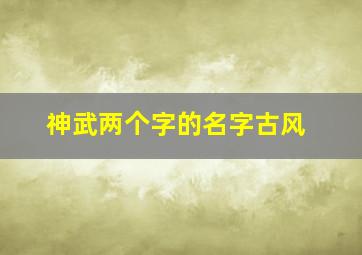 神武两个字的名字古风