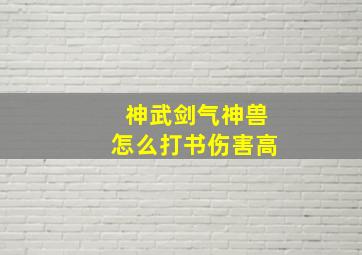 神武剑气神兽怎么打书伤害高