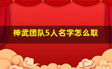 神武团队5人名字怎么取