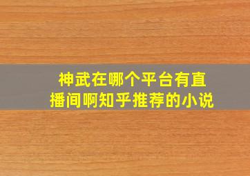 神武在哪个平台有直播间啊知乎推荐的小说