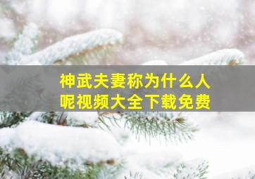 神武夫妻称为什么人呢视频大全下载免费