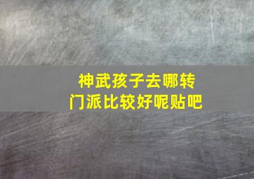 神武孩子去哪转门派比较好呢贴吧