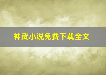 神武小说免费下载全文