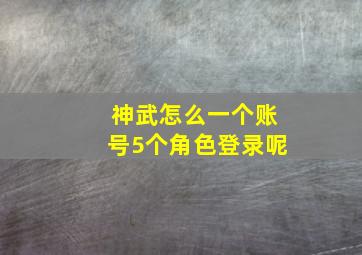 神武怎么一个账号5个角色登录呢