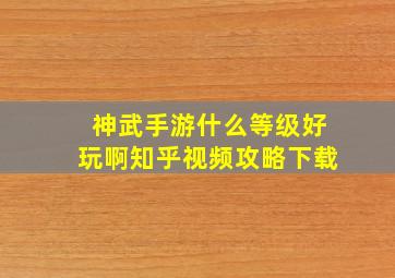 神武手游什么等级好玩啊知乎视频攻略下载