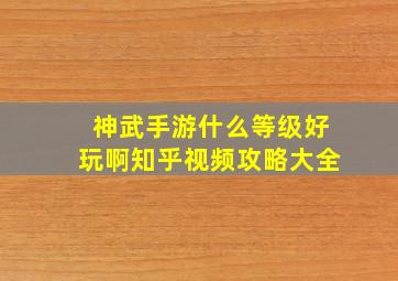 神武手游什么等级好玩啊知乎视频攻略大全