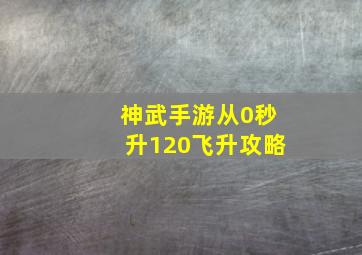 神武手游从0秒升120飞升攻略