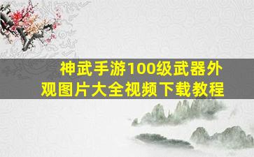 神武手游100级武器外观图片大全视频下载教程