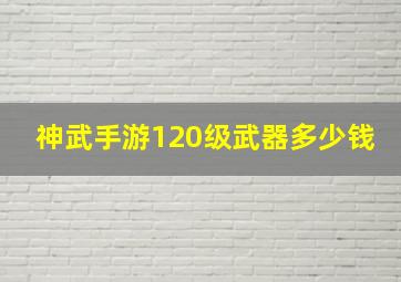 神武手游120级武器多少钱