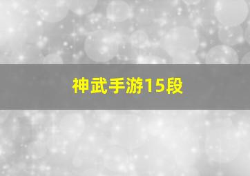 神武手游15段