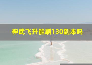 神武飞升能刷130副本吗