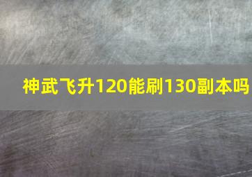 神武飞升120能刷130副本吗