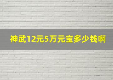 神武12元5万元宝多少钱啊